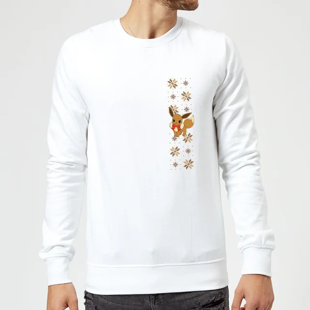 Pokemon Evoli Bow Tie Weihnachtspullover – Weiß