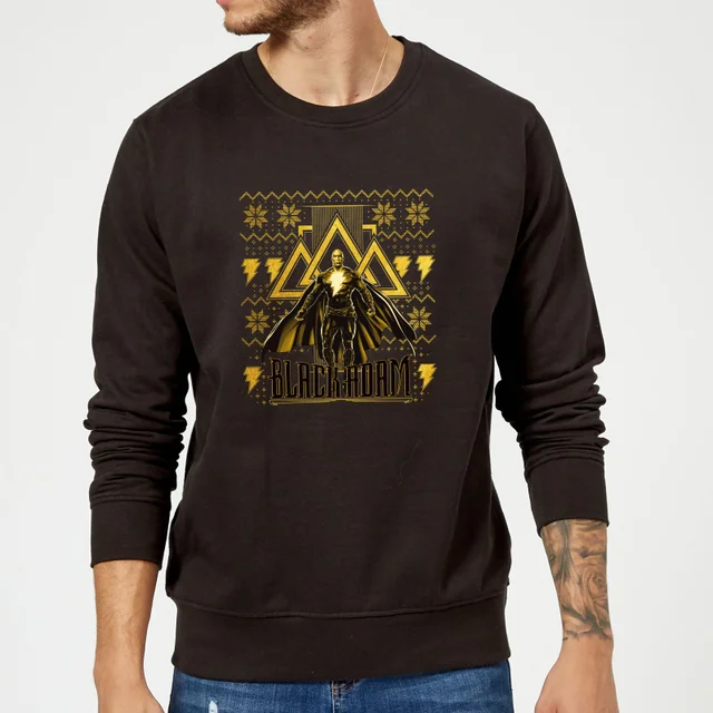 Black Adam 2022 Gold Christmas Weihnachtspullover – Schwarz