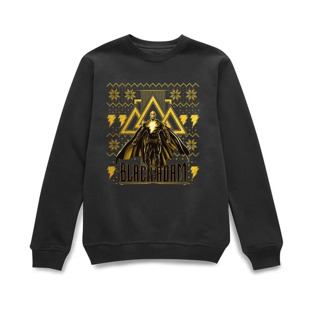 Black Adam 2022 Gold Christmas Weihnachtspullover – Schwarz