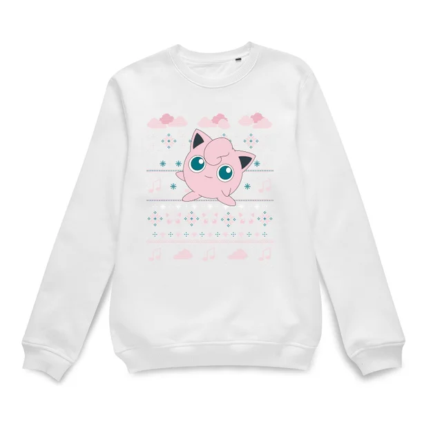 Pokemon Pummeluff Weihnachtspullover – Weiß