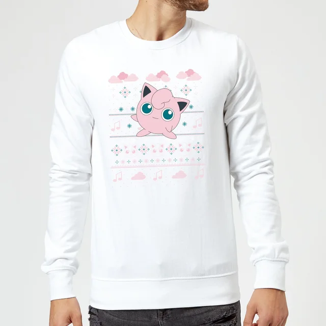 Pokemon Pummeluff Weihnachtspullover – Weiß