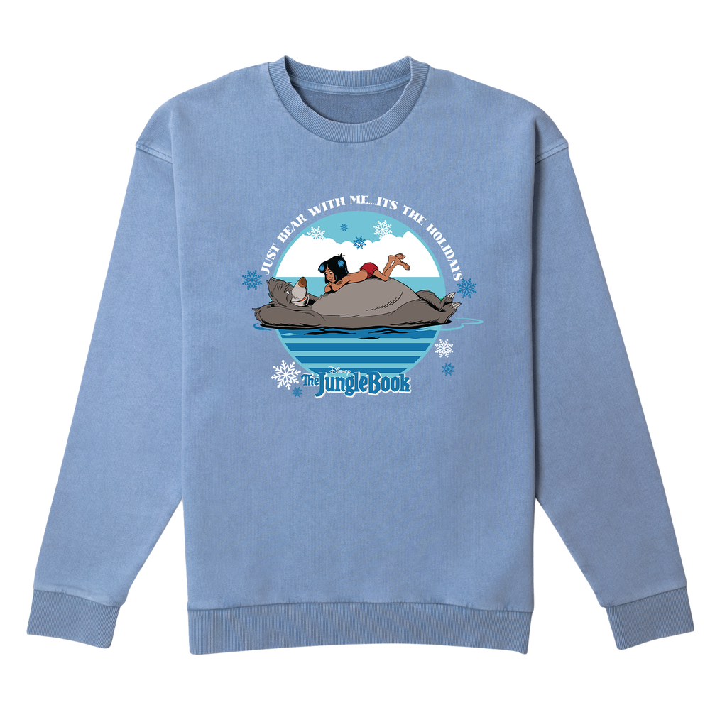 Disney Just Bear With Me Weihnachtspullover - Denim Blau Acid Wash - S Bild 1