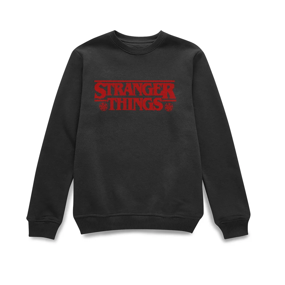 Stranger Things Fairisle Logo Weihnachtspullover – Schwarz - S Bild 1