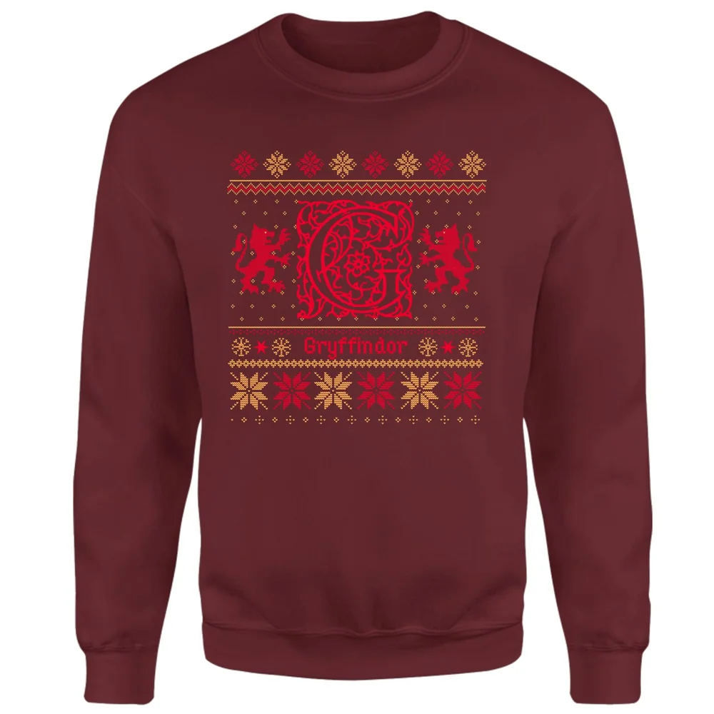 Harry Potter Gryffindor Christmas Weihnachtspullover – Burgund - S Bild 1