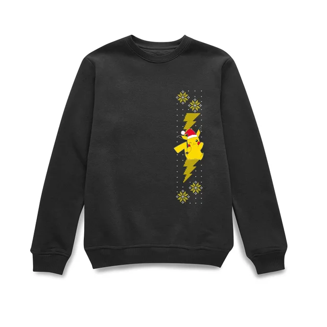 Pokemon Pikachu Wave Weihnachtspullover – Schwarz