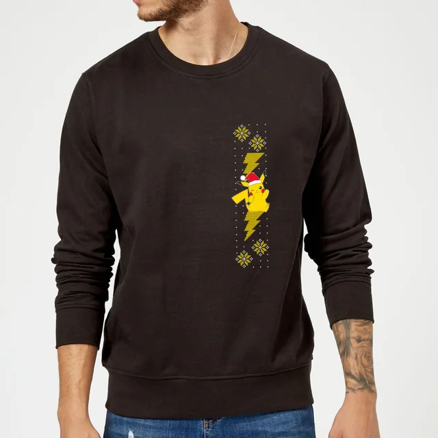 Pokemon Pikachu Wave Weihnachtspullover – Schwarz