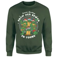 Teenage Mutant Ninja Turtles Sewer Season's Greetings Weihnachtspullover – Grün