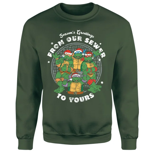 Teenage Mutant Ninja Turtles Sewer Season's Greetings Weihnachtspullover – Grün