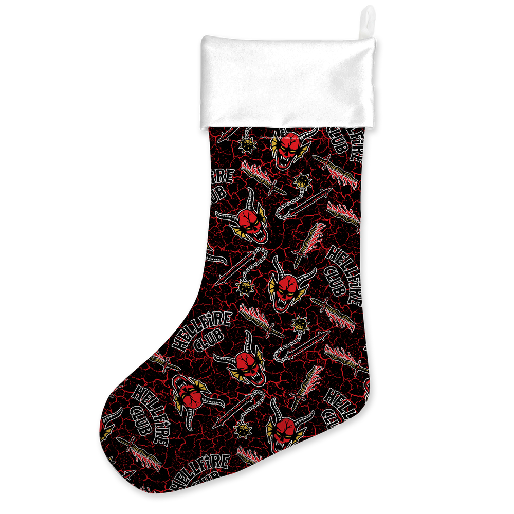 Stranger Things Hellfire Club Pattern Christmas Stocking Bild 1