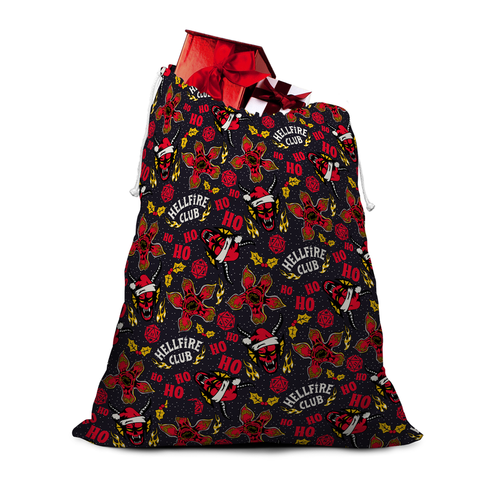 Stranger Things Hellfire Club Ho Ho Ho Christmas Santa Sack Bild 1