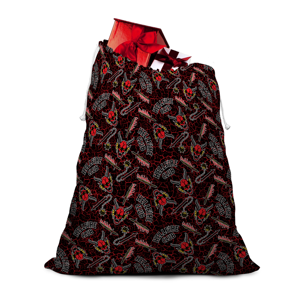 Stranger Things Hellfire Club Pattern Christmas Santa Sack Bild 1