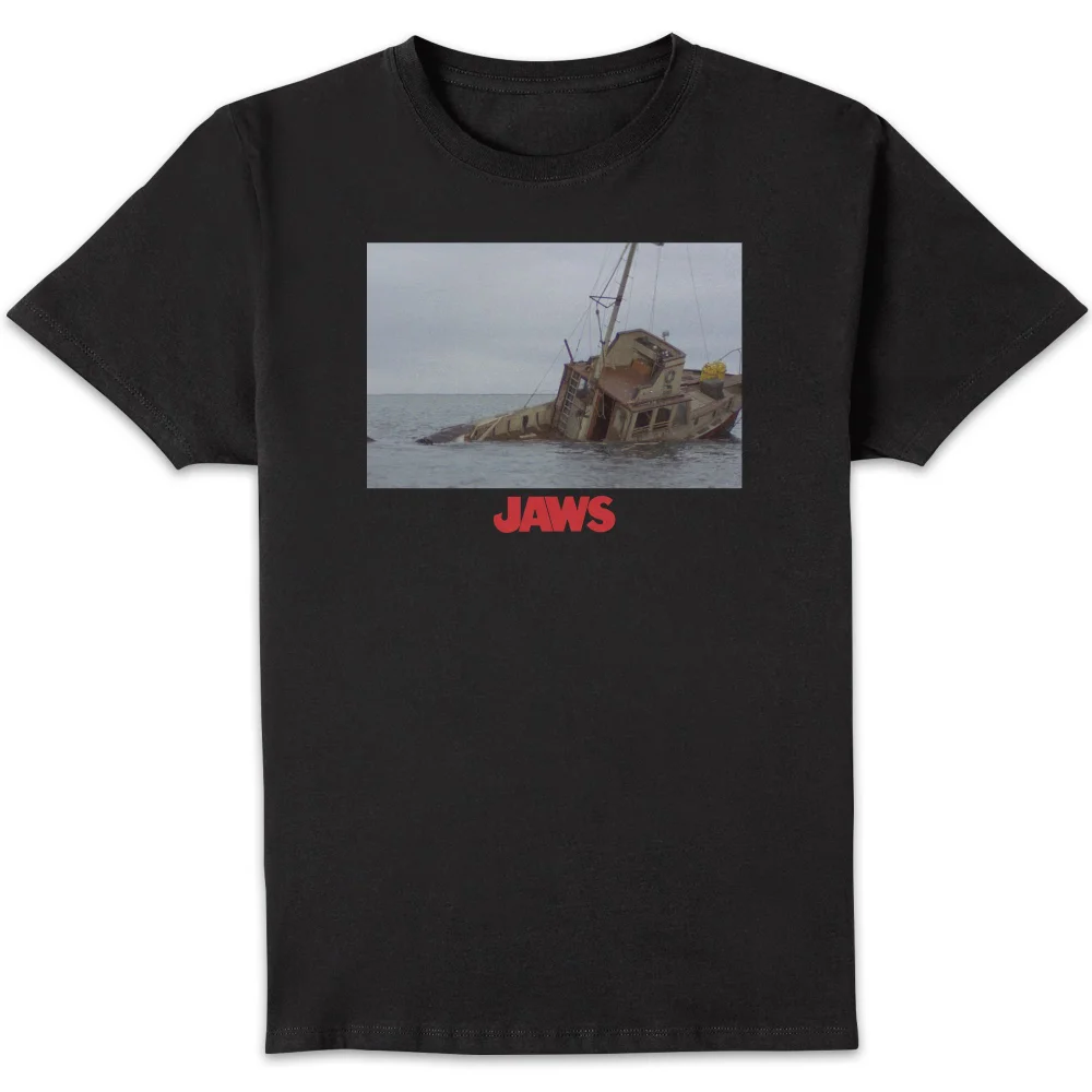 Jaws Sinking Boat Scene Unisex T-Shirt - Black - S Bild 1