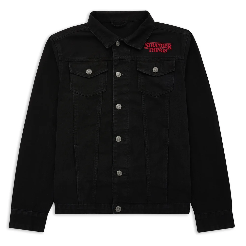 Stranger Things x Alex Hovey Vecna Illustration Embroidered Denim Jacket - Black - S Bild 1