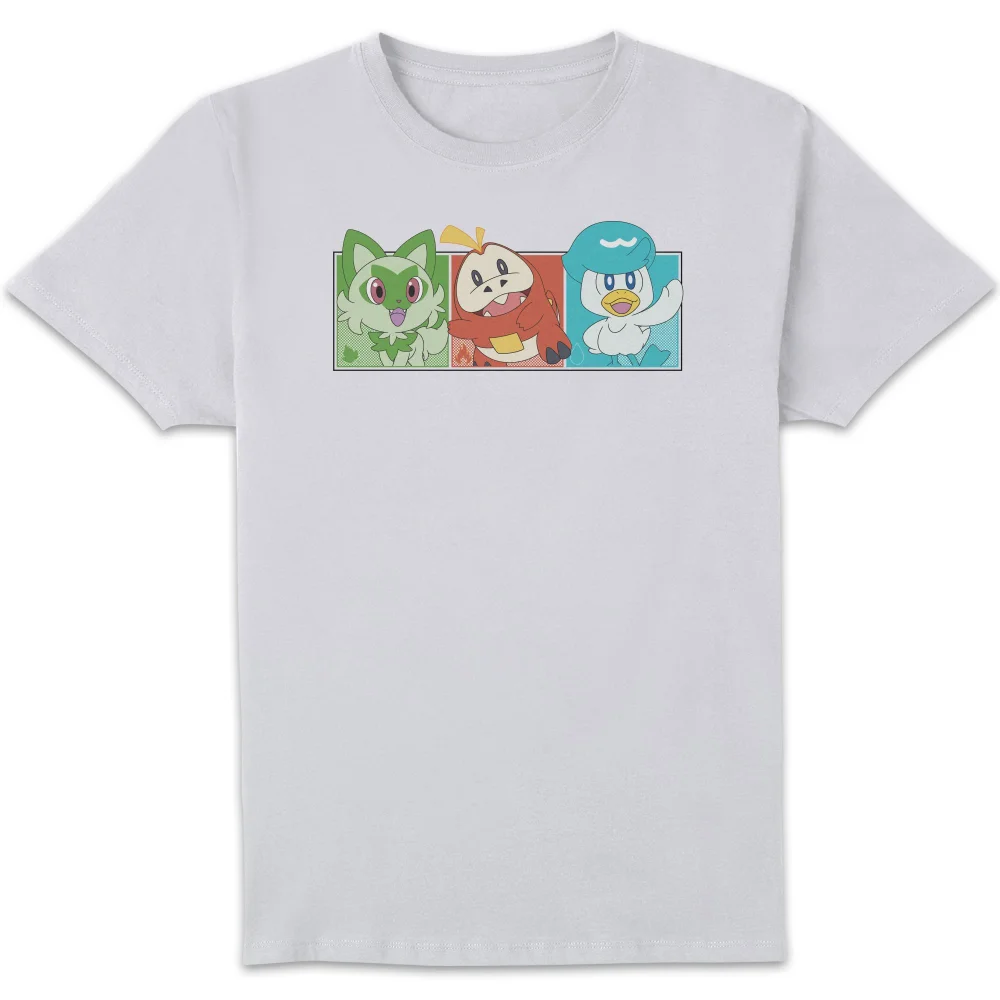 Pokémon 1st Starters Panels Unisex T-Shirt - White - S Bild 1