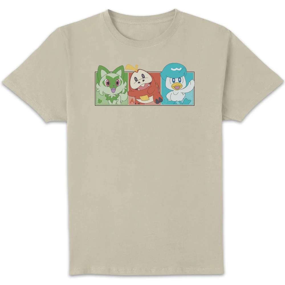 Pokémon 1st Starters Panels Unisex T-Shirt - Cream - L Bild 1