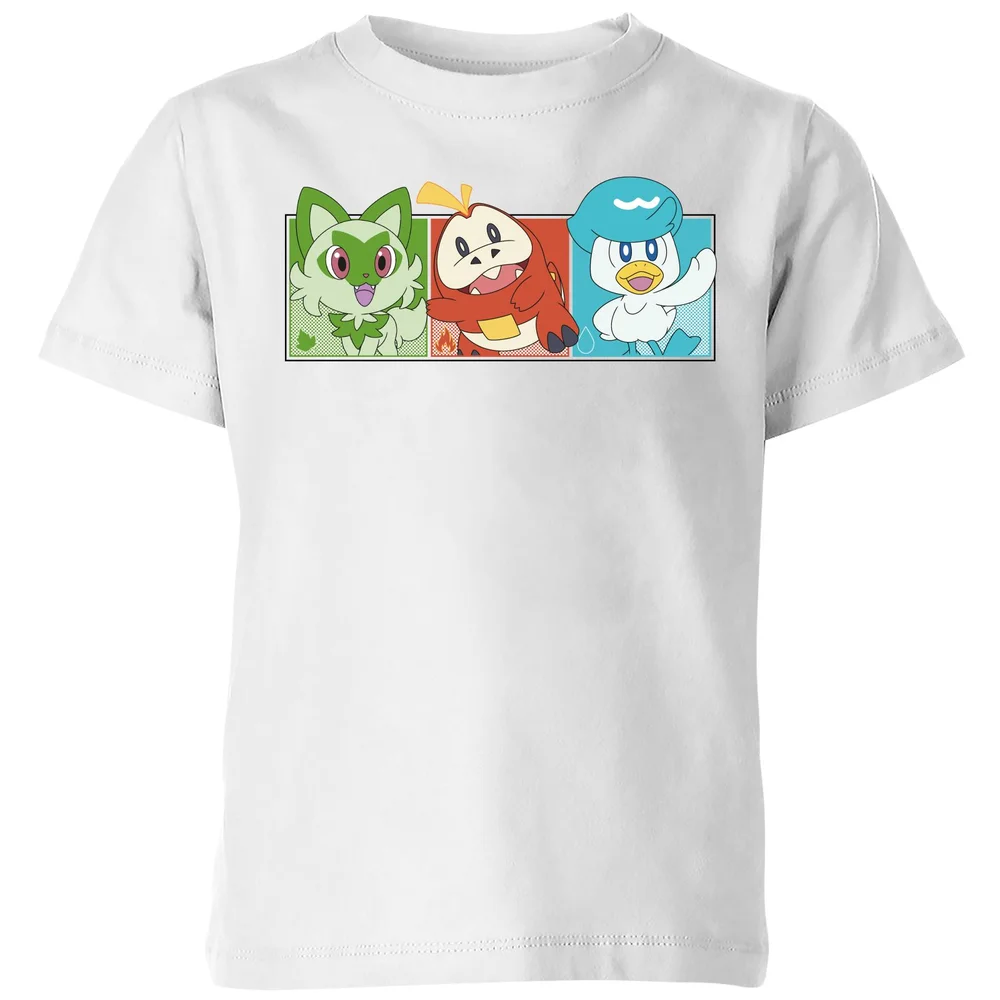Pokémon 1st Starters Panels Kids' T-Shirt - White - 3-4 Jahre Bild 1