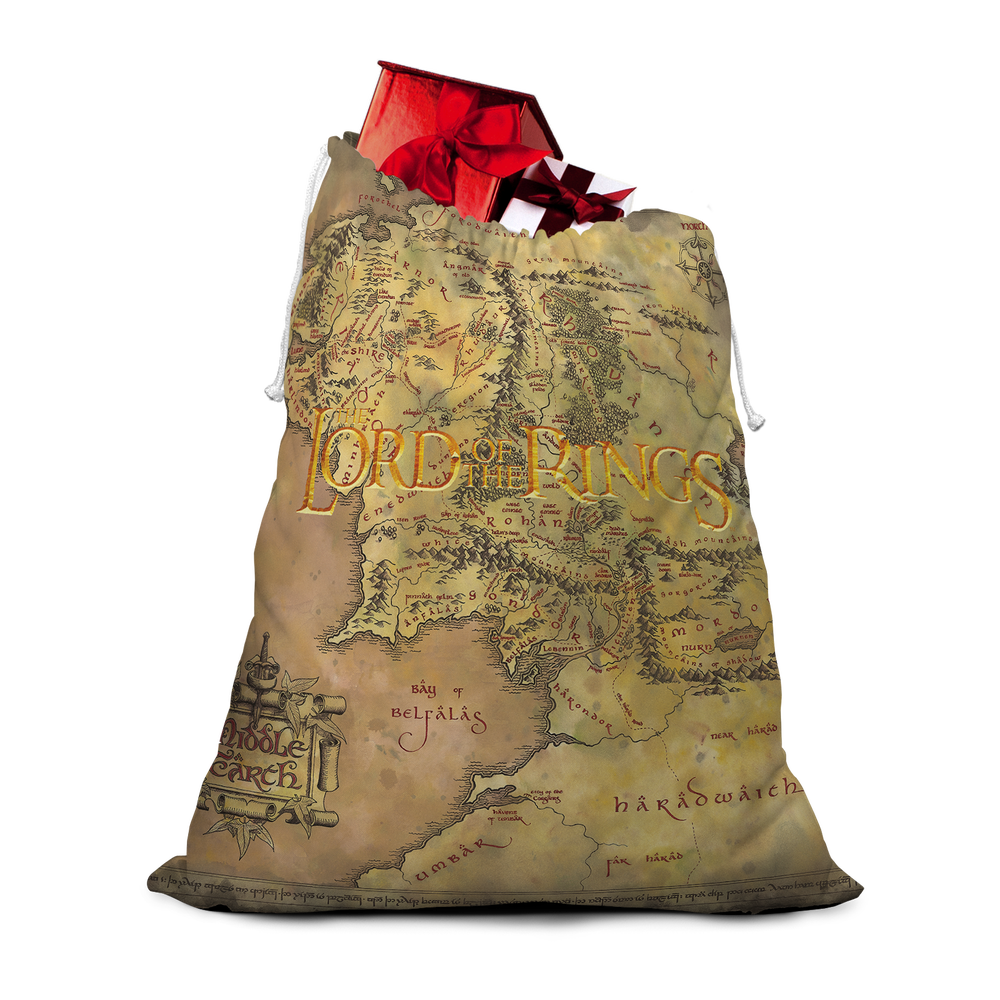 Lord Of The Rings Middle Earth Map Christmas Santa Sack Bild 1