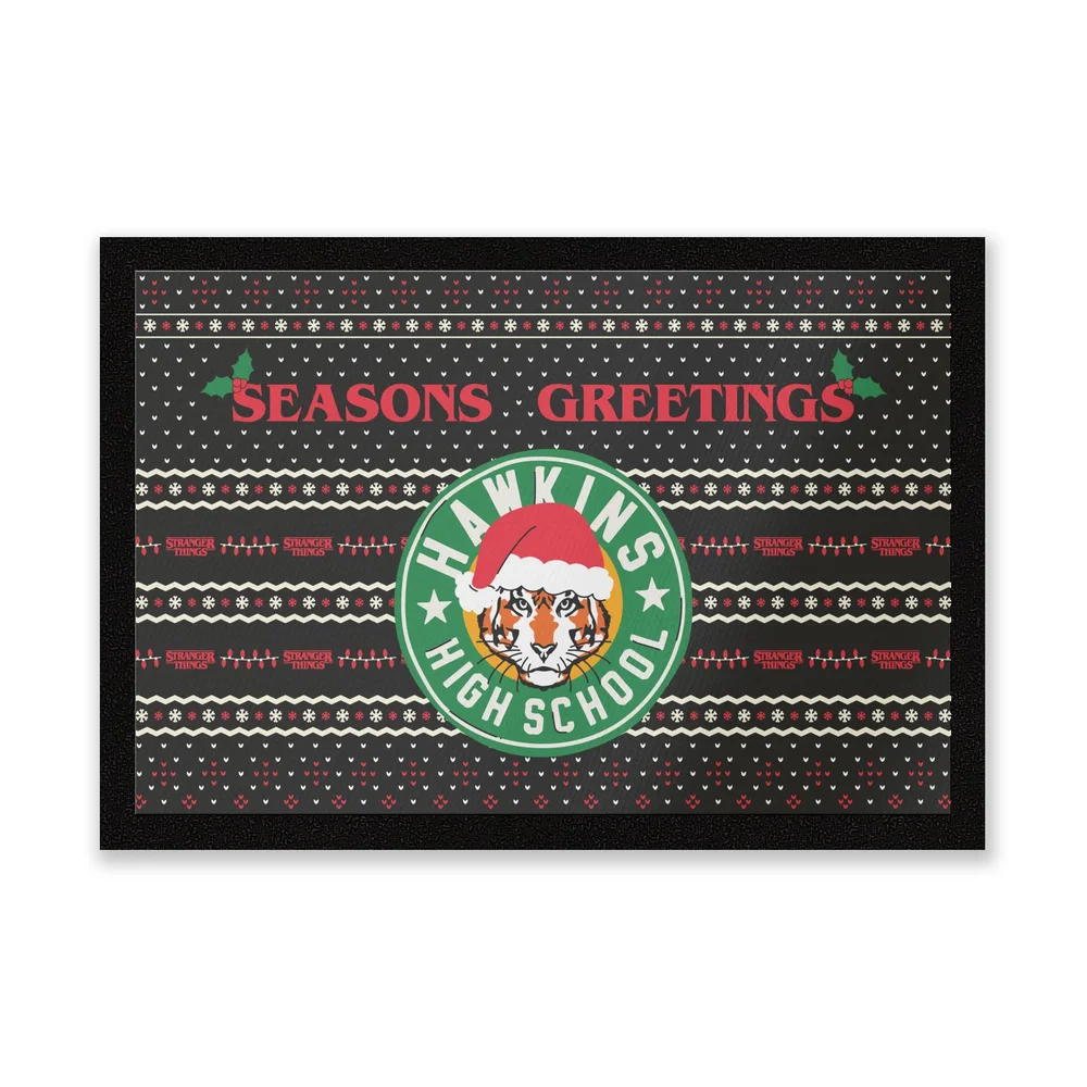Stranger Things Seasons Greetings From Hawkins High School Entrance Mat Bild 1