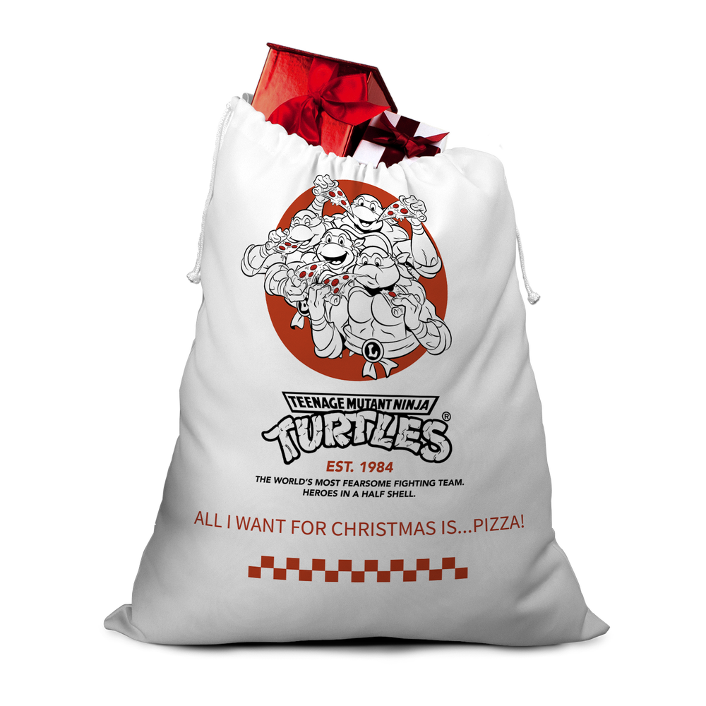 Teenage Mutant Ninja Turtles All I Want For Christmas Is... Pizza! Christmas Santa Sack Bild 1