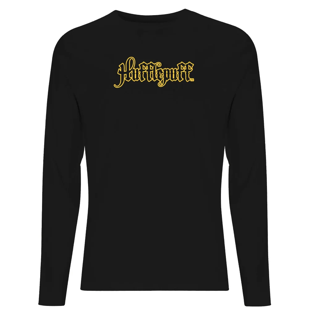 Harry Potter Hufflepuff Script Unisex Long Sleeve T-Shirt - Black - S Bild 1