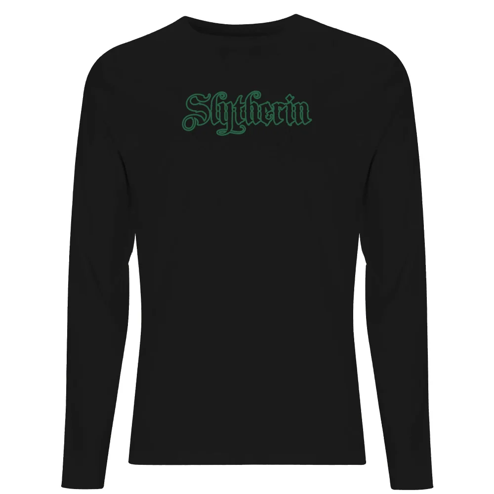 Harry Potter Slytherin Script Unisex Long Sleeve T-Shirt - Black - S Bild 1