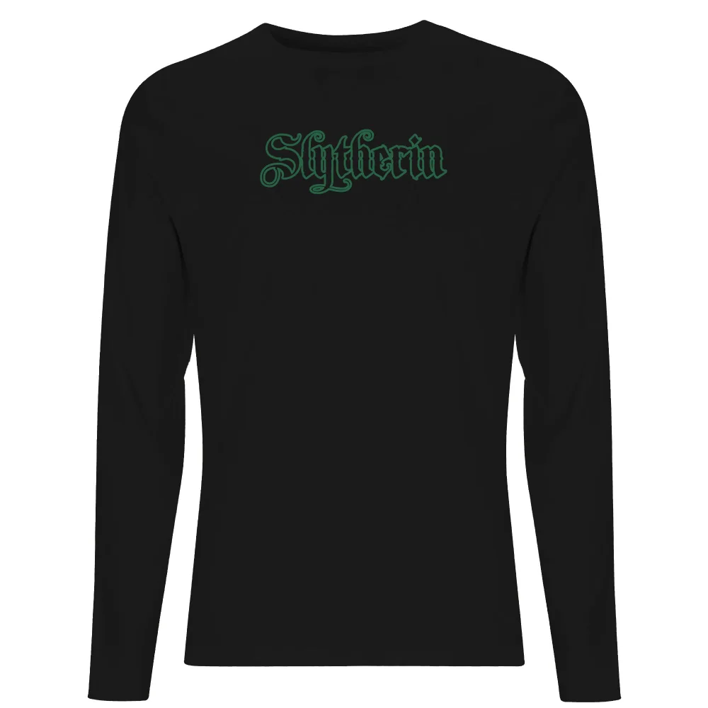 Harry Potter Slytherin Script Unisex Long Sleeve T-Shirt - Black - S Bild 1