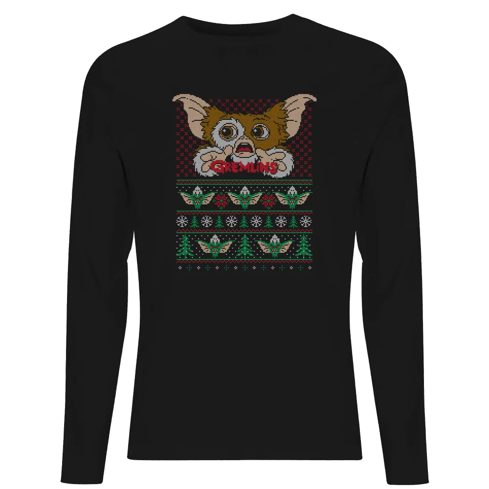 Gremlins Fairisle Long Sleeve T-Shirt - Black - S Bild 1