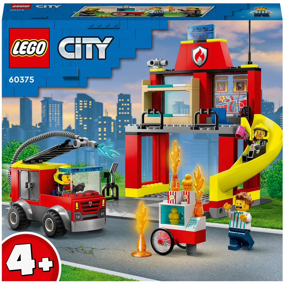 LEGO City: Feuerwehrstation und Löschauto, Feuerwehrauto-Spielzeug (60375) Bild 1