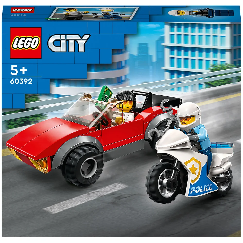 LEGO City: Verfolgungsjagd mit Polizeimotorrad & Spielzeug-Auto (60392) Bild 1