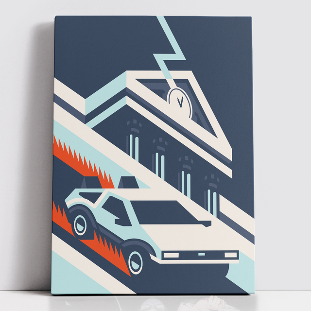 Decorsome x Back To The Future Clocktower Geometric Rectangular Canvas