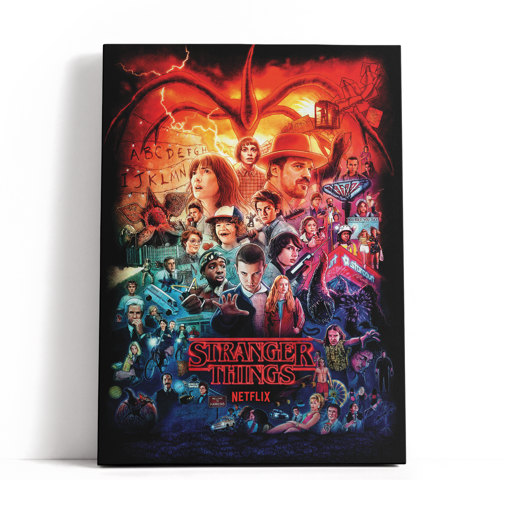 Decorsome x Stranger Things Characters Rectangular Canvas - 12x18 inch Bild 1