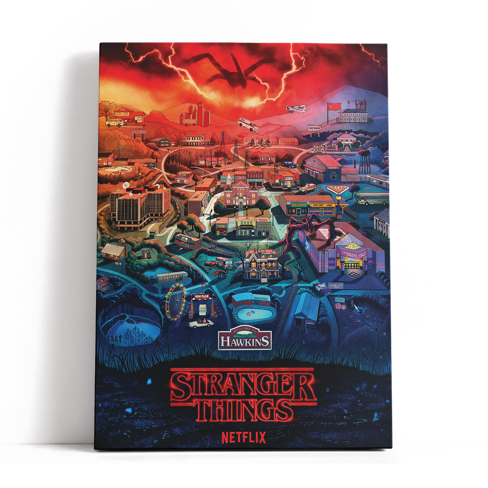 Decorsome x Stranger Things Hawkins Rectangular Canvas - 12x18 inch Bild 1