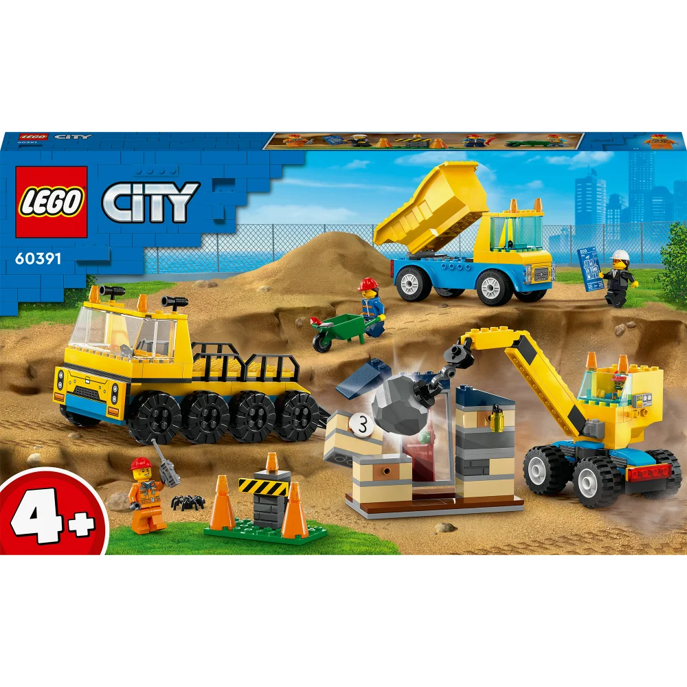 LEGO City: Construction Trucks & Wrecking Ball Crane Toys (60391) Bild 1