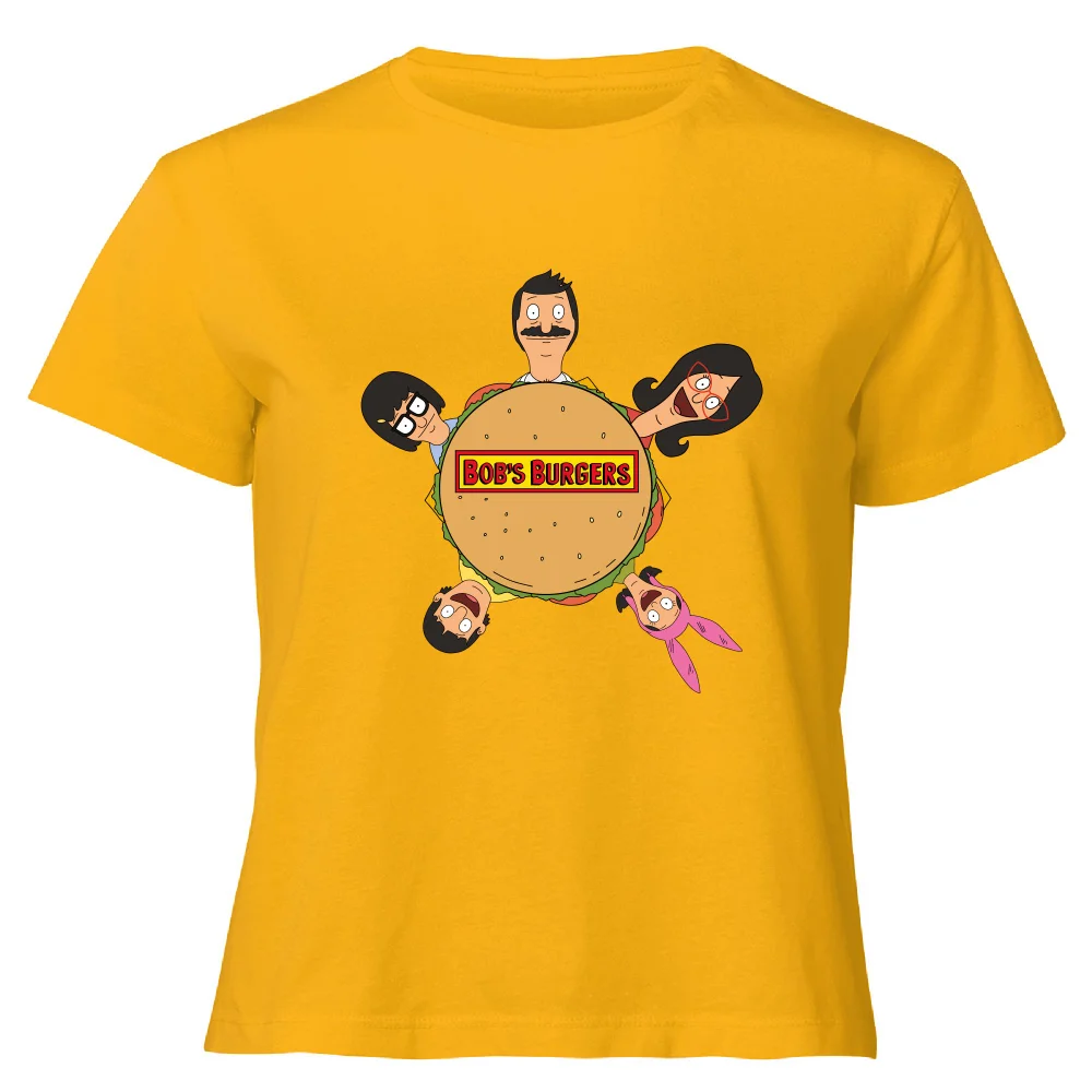 Bob's Burgers Character Burger Women's Cropped T-Shirt - Mustard - XS - Senf Bild 1
