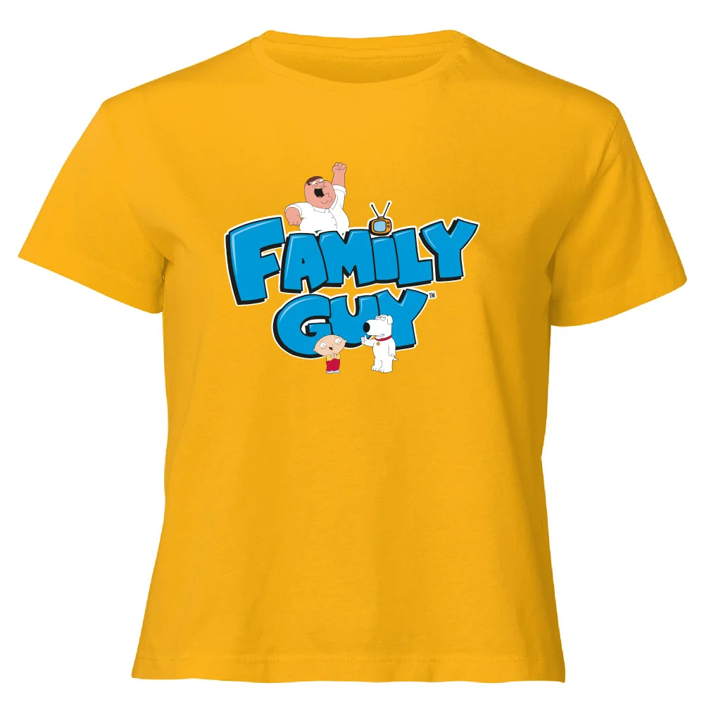Family Guy Character Logo Women's Cropped T-Shirt - Mustard - XS - Senf Bild 1
