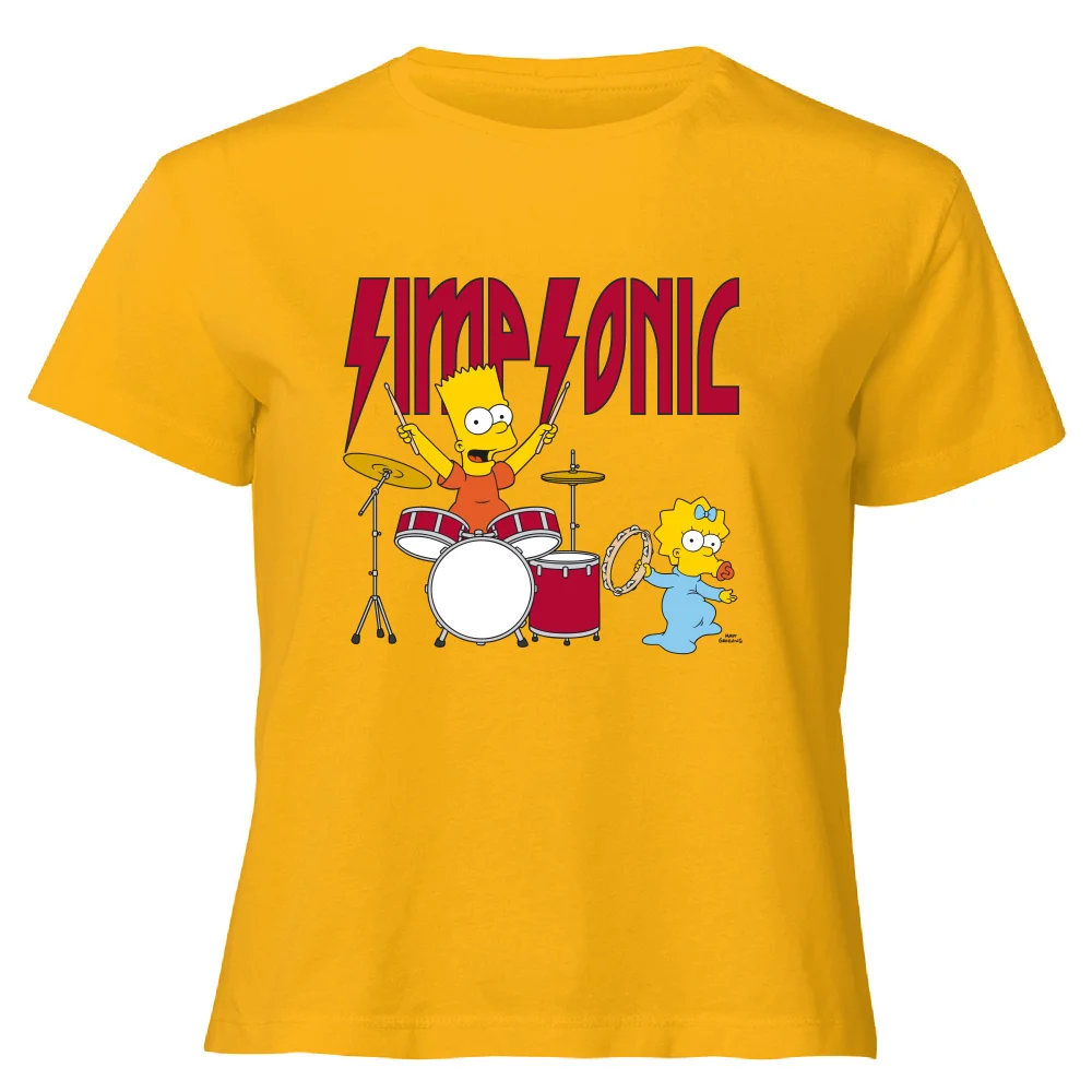 The Simpsons Simpsonic Women's Cropped T-Shirt - Mustard - XS - Senf Bild 1