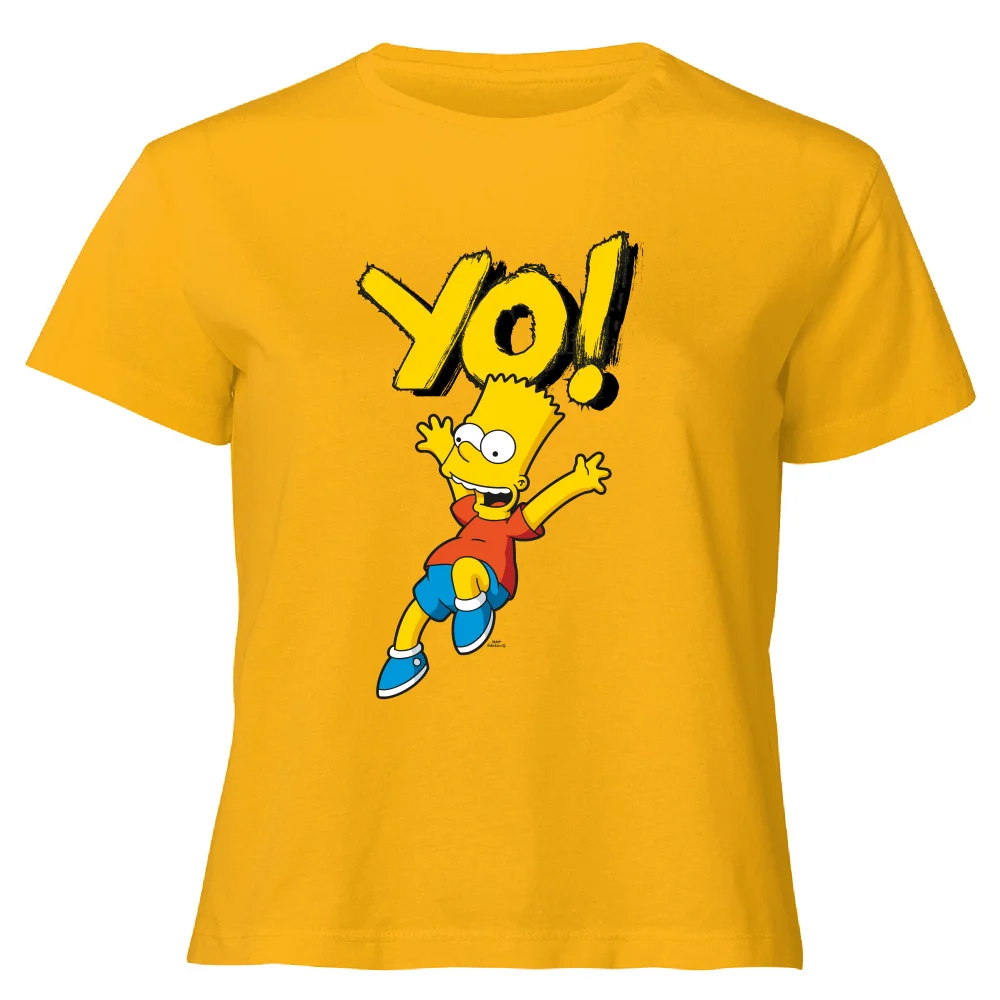 The Simpsons Yo! Bart Women's Cropped T-Shirt - Mustard - XS - Senf Bild 1