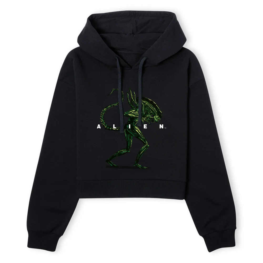 Alien Full Side Women's Cropped Hoodie - Black - XS - Schwarz Bild 1