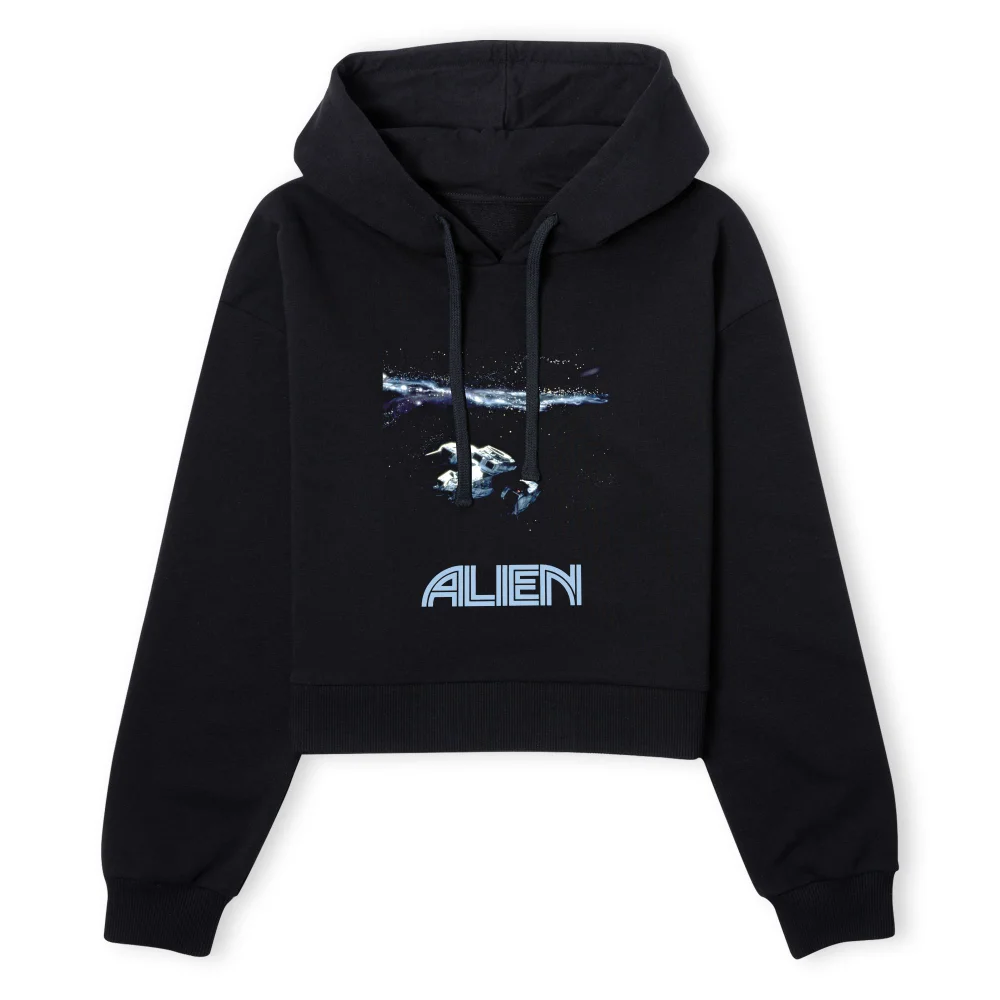 Alien Spacetravel Still Women's Cropped Hoodie - Black - XS - Schwarz Bild 1