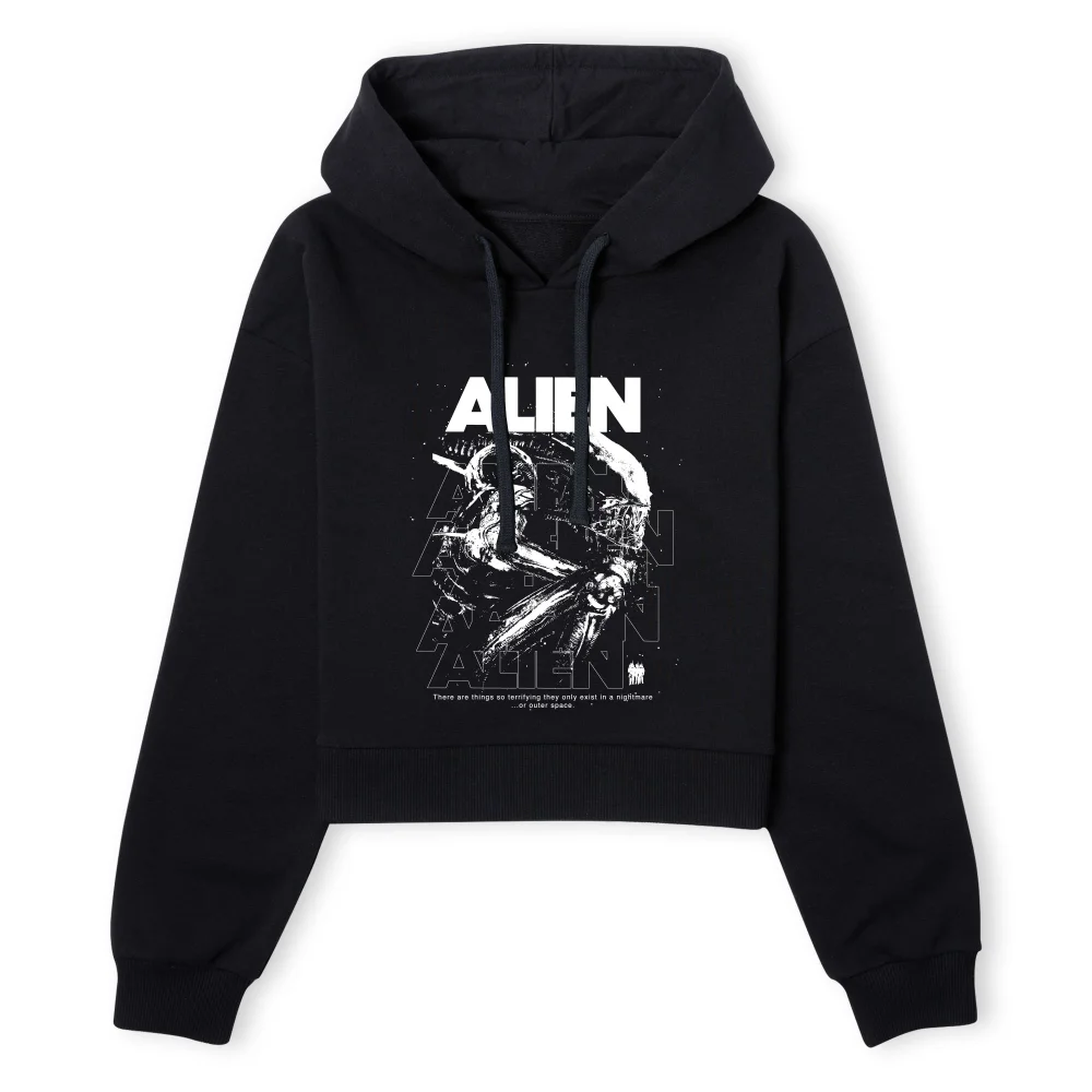 Alien Repeat Women's Cropped Hoodie - Black - XS - Schwarz Bild 1