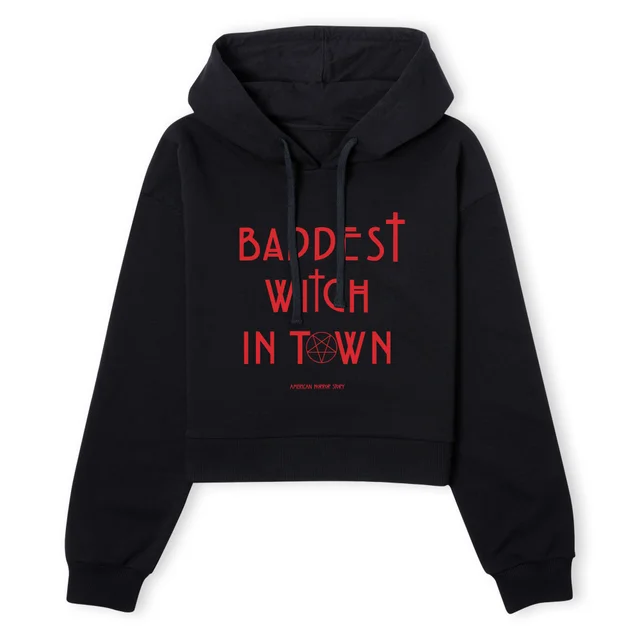 American Horror Story Baddest Witch In Town Women's Cropped Hoodie - Black