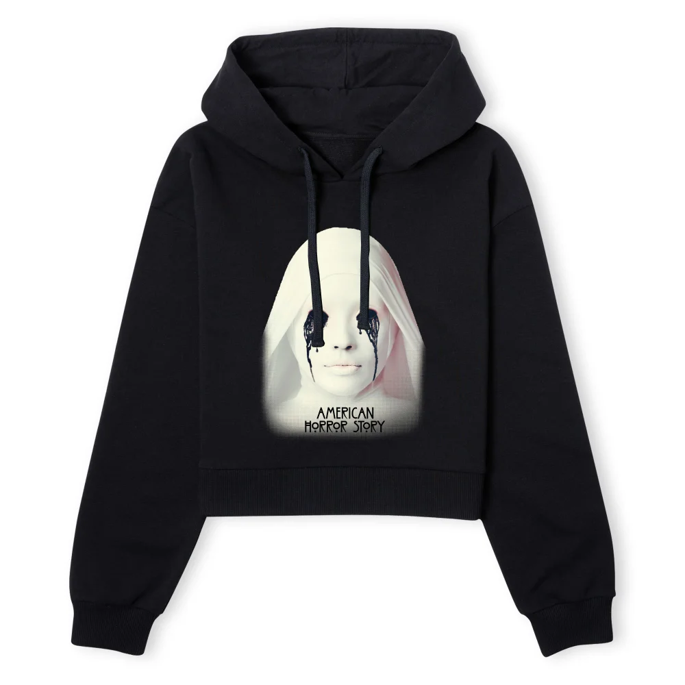 American Horror Story Crying White Nun Women's Cropped Hoodie - Black - XS - Schwarz Bild 1