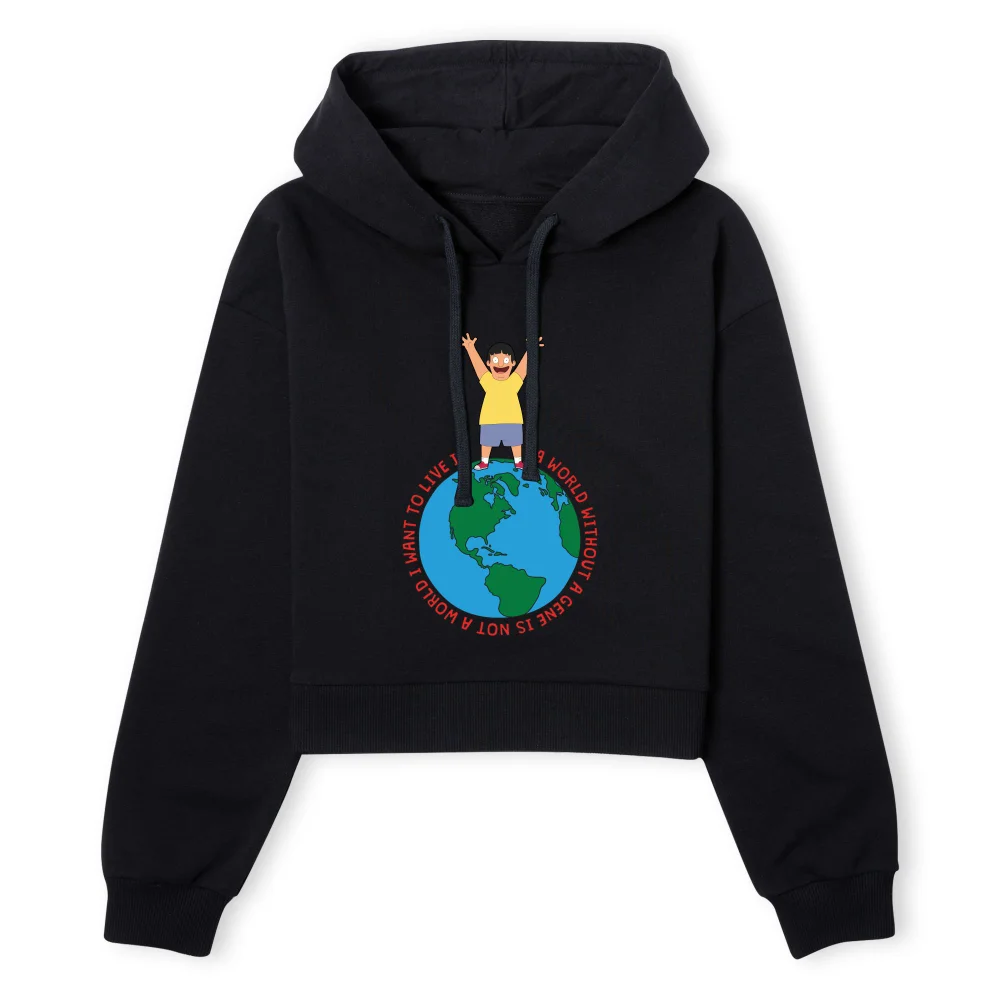 Bob's Burgers A World Without Women's Cropped Hoodie - Black - XS - Schwarz Bild 1