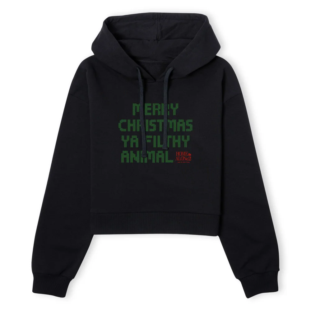Home Alone Ya Filthy Animal Women's Cropped Hoodie - Black - XS - Schwarz Bild 1