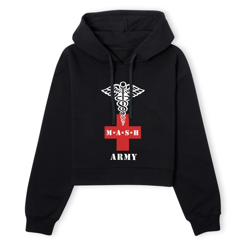 M*A*S*H Army Red Cross Women's Cropped Hoodie - Black - XS - Schwarz Bild 1