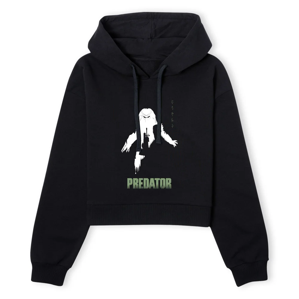 Predator Silhouette Poster Women's Cropped Hoodie - Black - XS - Schwarz Bild 1