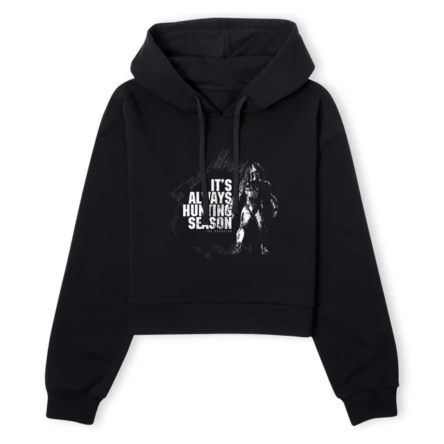 Predator Always Hunting Season Women's Cropped Hoodie - Black