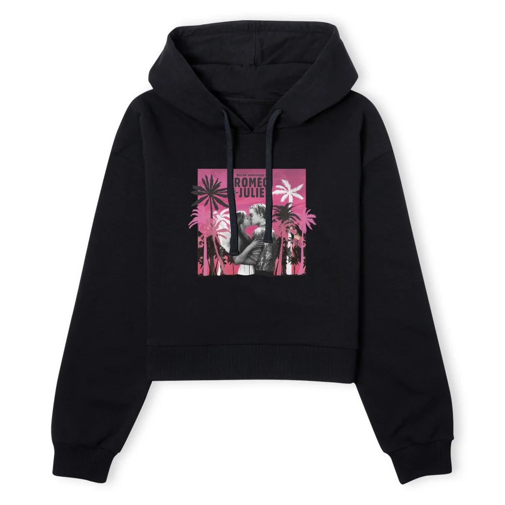 Romeo and Juliet Palmtree Women's Cropped Hoodie - Black - XS - Schwarz Bild 1