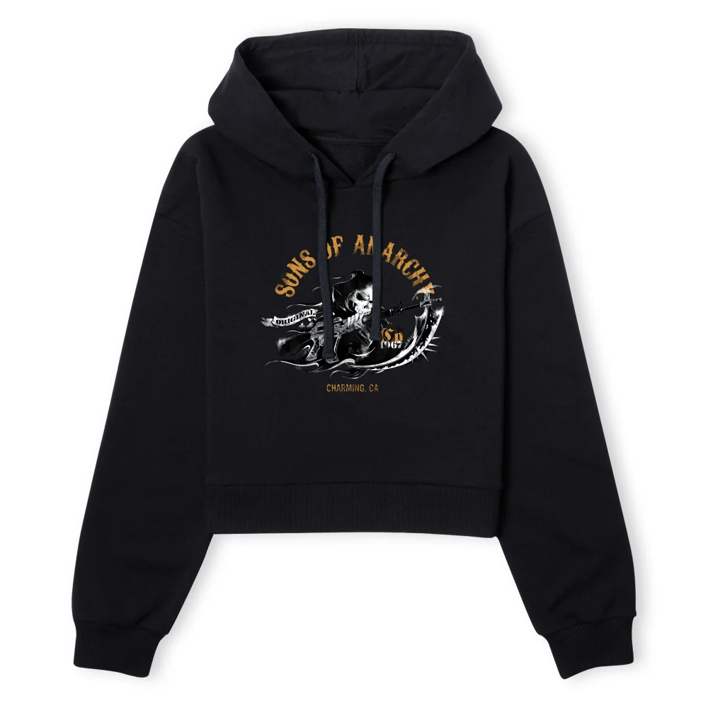 Sons of Anarchy Reaper Illustration Women's Cropped Hoodie - Black - XS - Schwarz Bild 1
