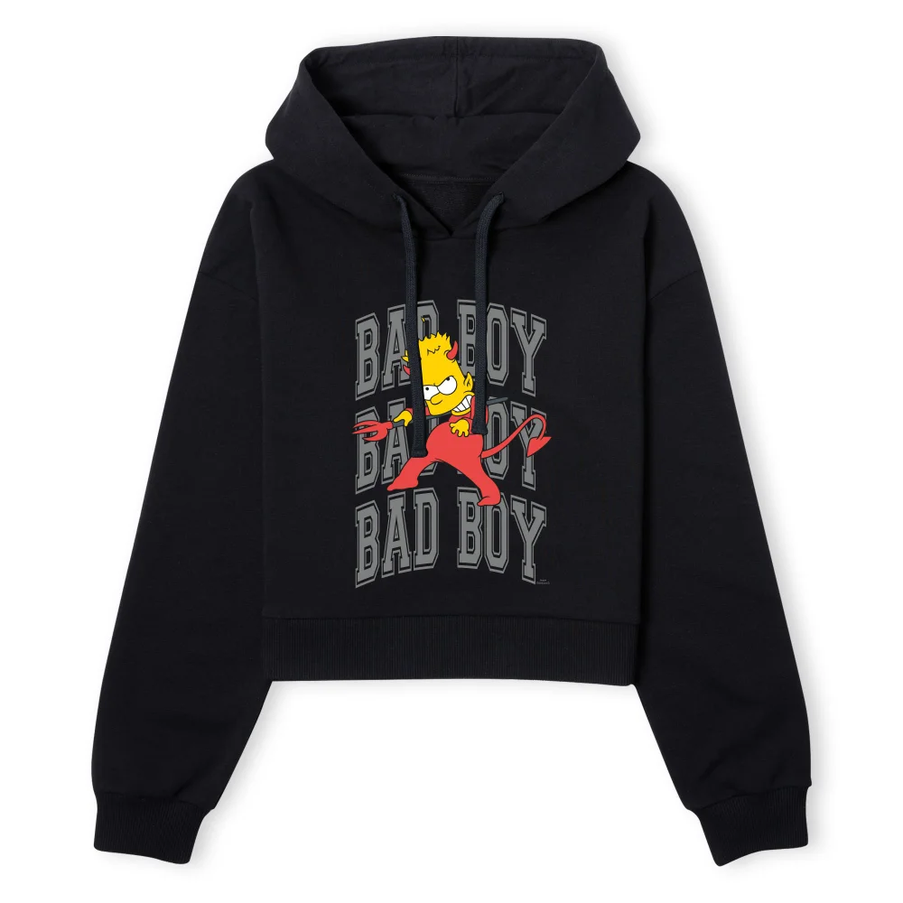 The Simpsons Bad Boy Bart Women's Cropped Hoodie - Black - XS - Schwarz Bild 1